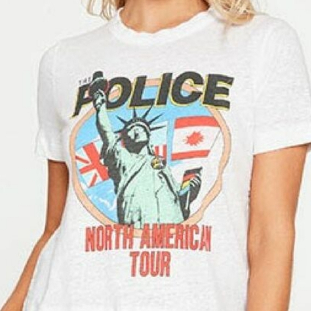 Chaser Band Police North American 1983 Tour White Cotton Graphic T-Shirt